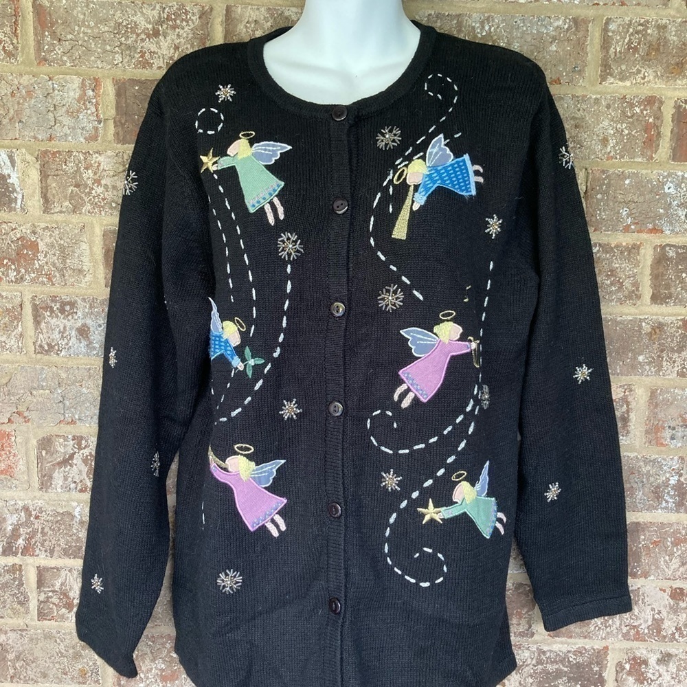 QUACKER FACTORY size Medium Angels NEW With Tags Cardigan